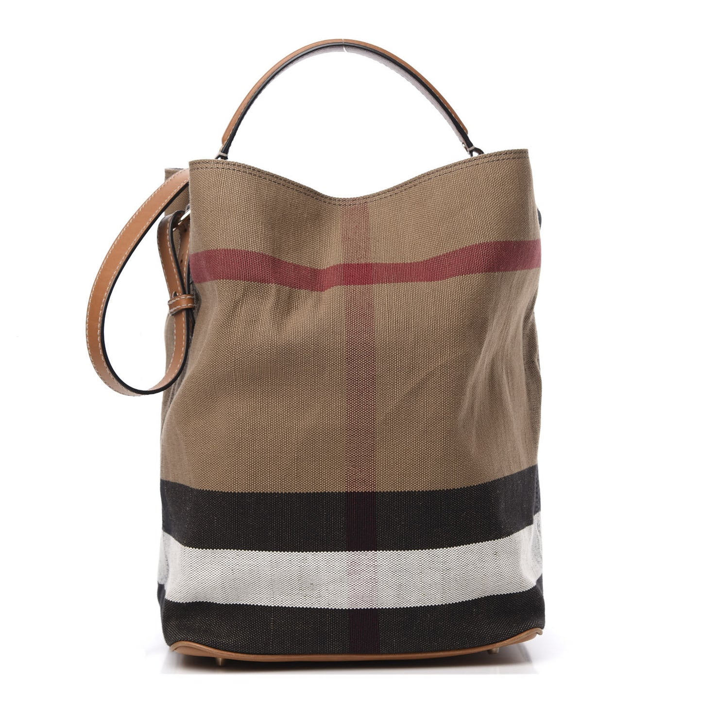 Canvas Mega Check Medium Ashby Hobo Saddle Brown