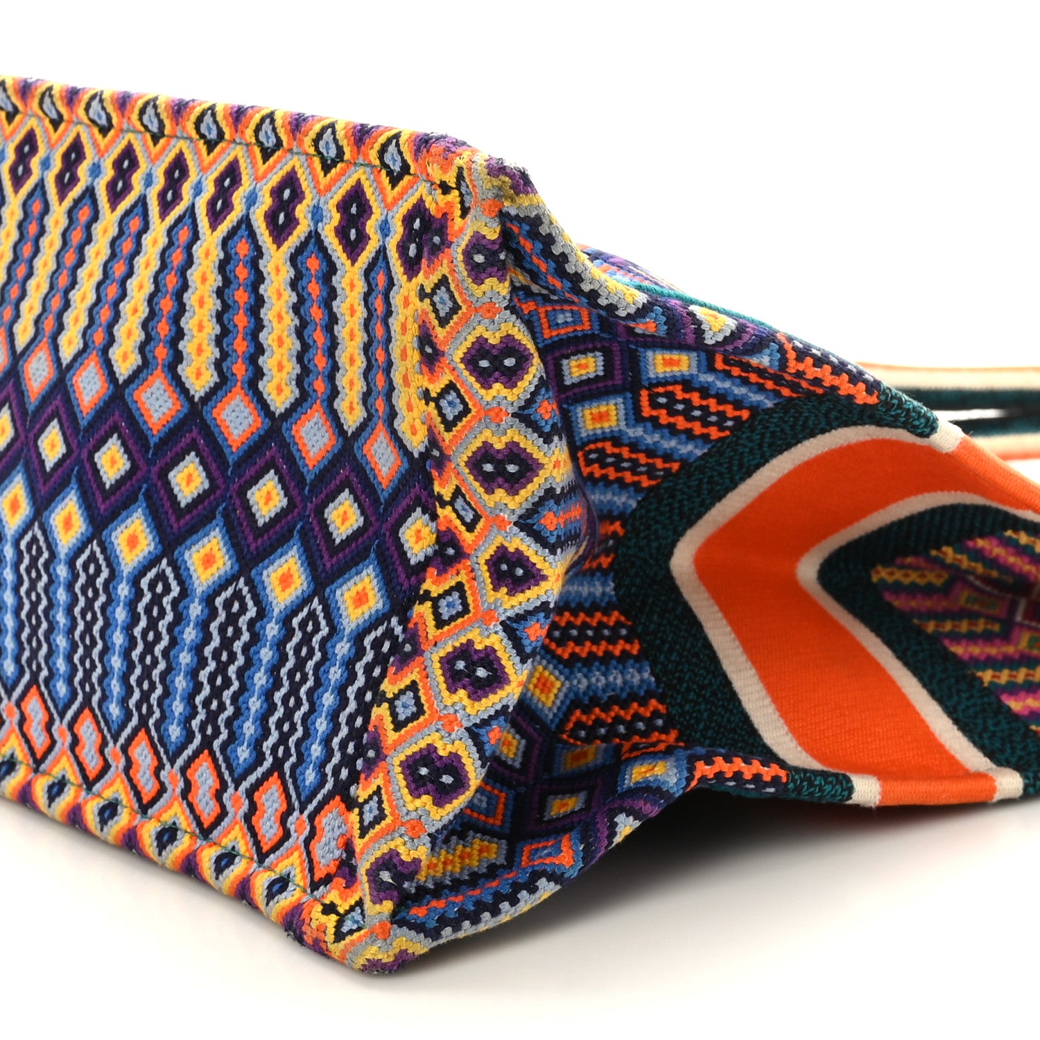 Christian Dior Canvas Embroidered Large Book Tote Orange