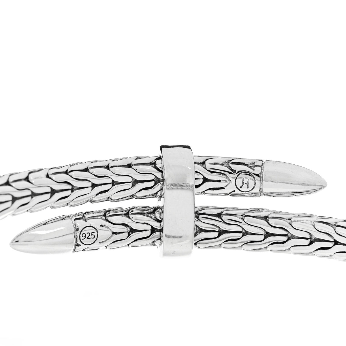 John Hardy Sterling Silver Blue Sapphire Classic Chain Spear Flex Cuff Bracelet 3 of 3