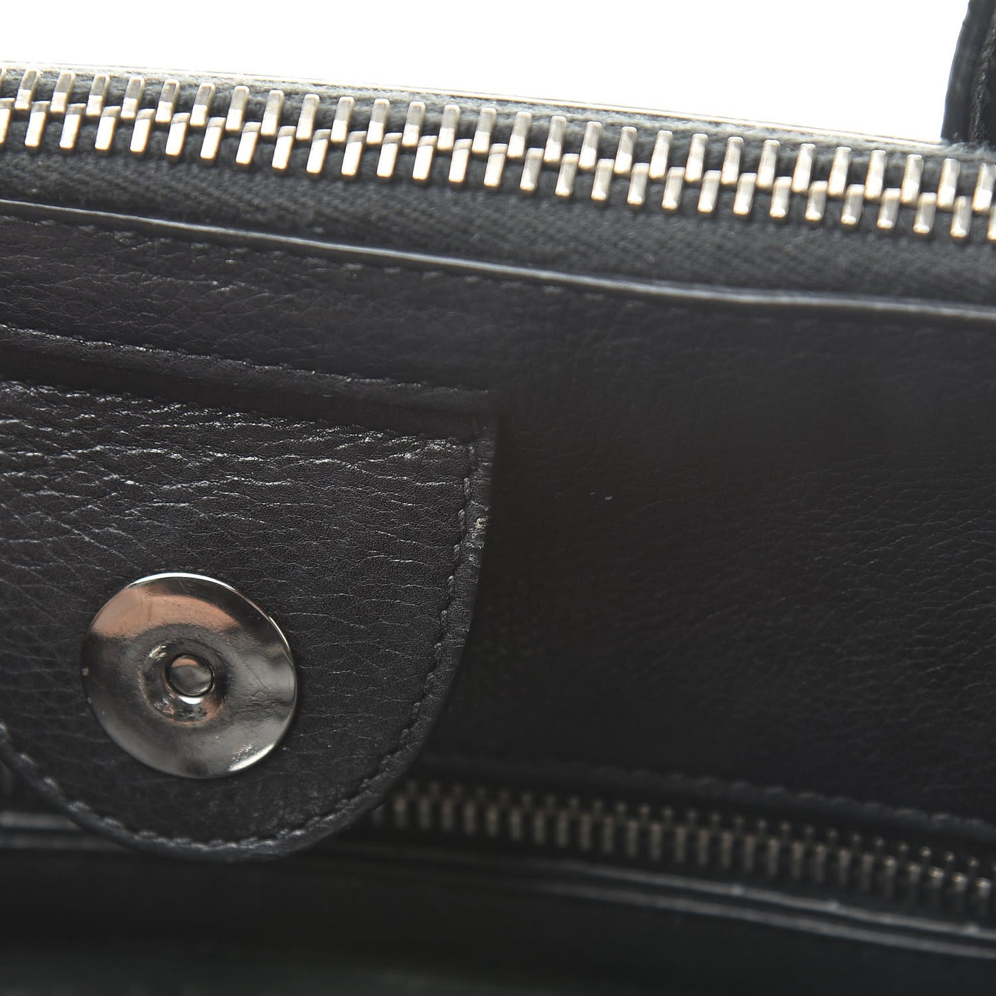 Glace Calf Small Twin Pocket Tote Black