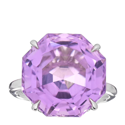 Tiffany Sterling Silver Amethyst Sparklers Octagonal Cocktail Ring 47 4 1 of 5
