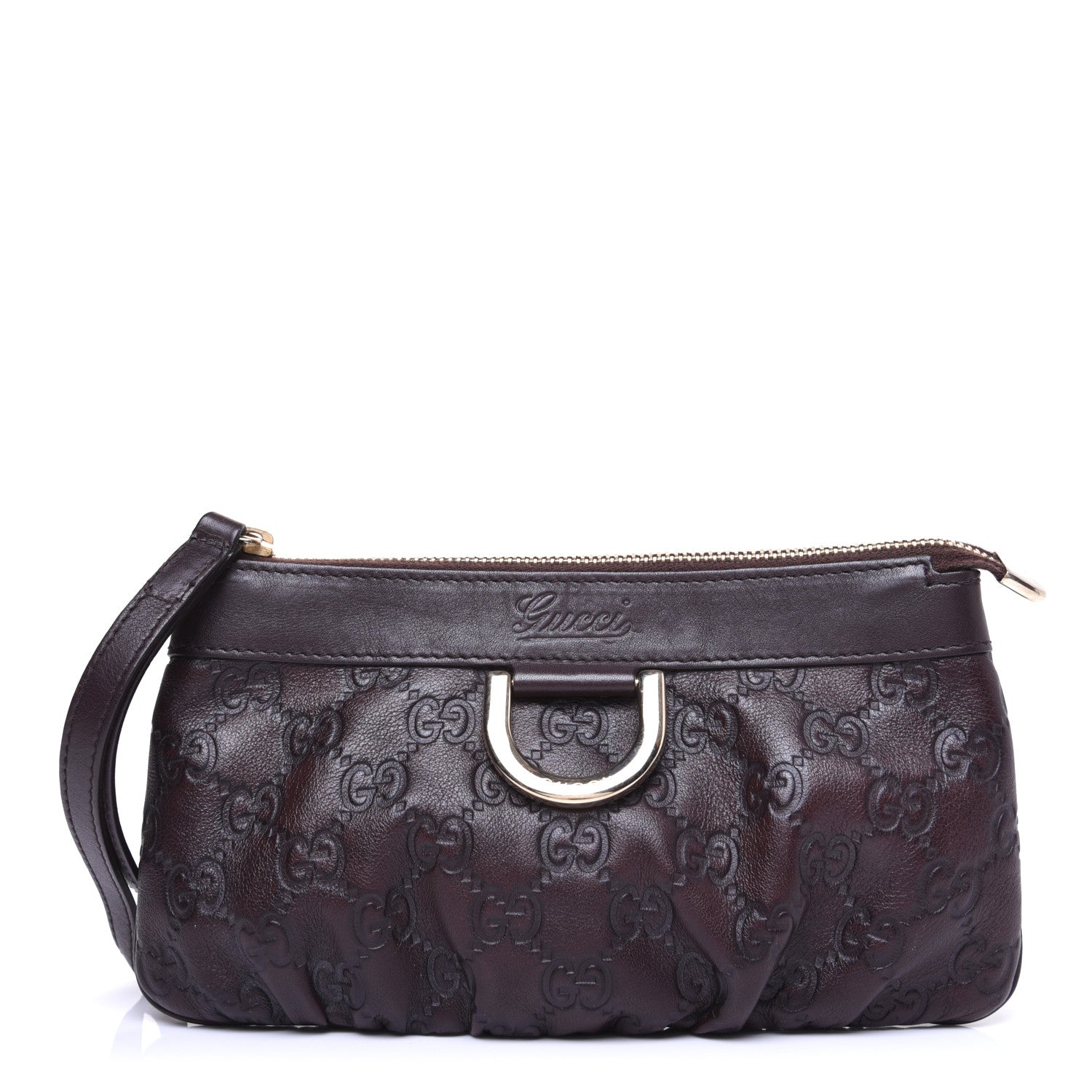 Gucci Guccissima D Gold Wristlet Chocolate 1 of 11