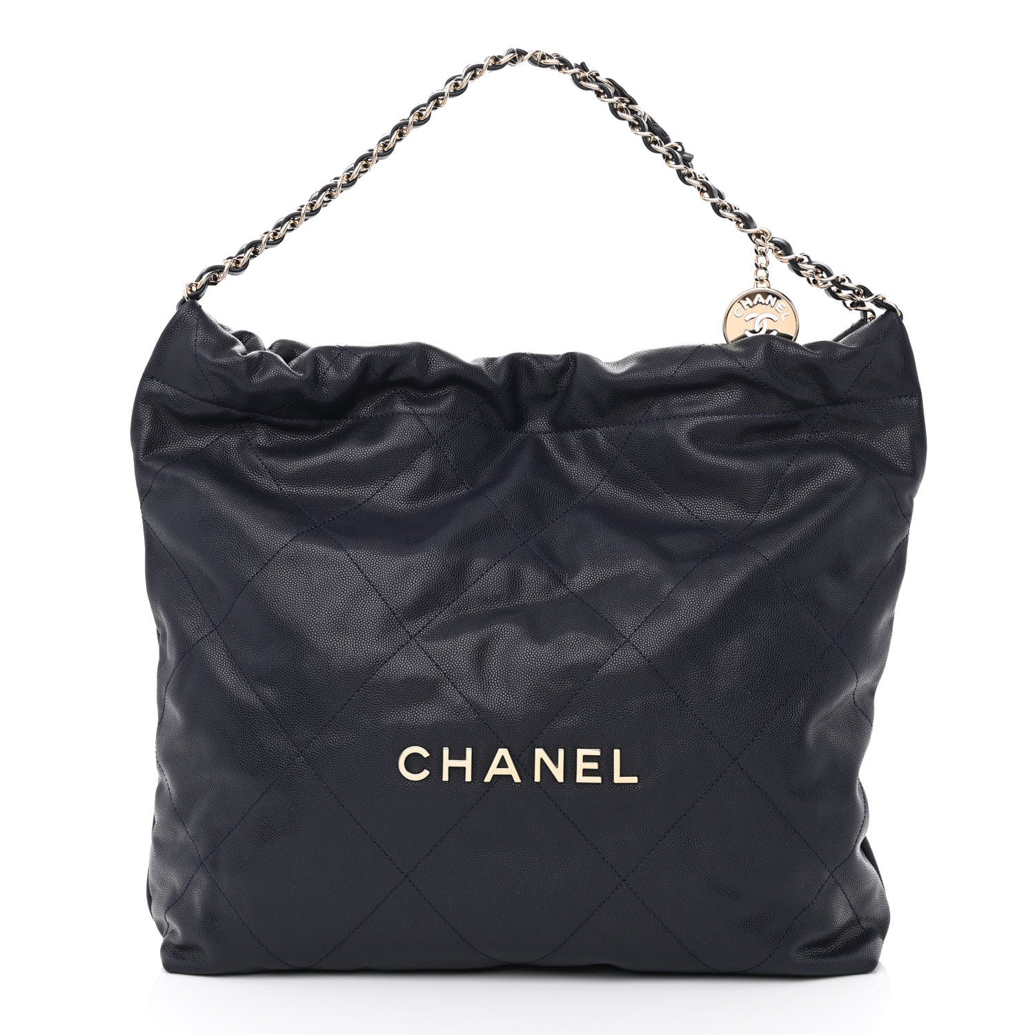 Chanel Shiny Caviar Quilted Chanel 22 Dark Blue 3 of 12
