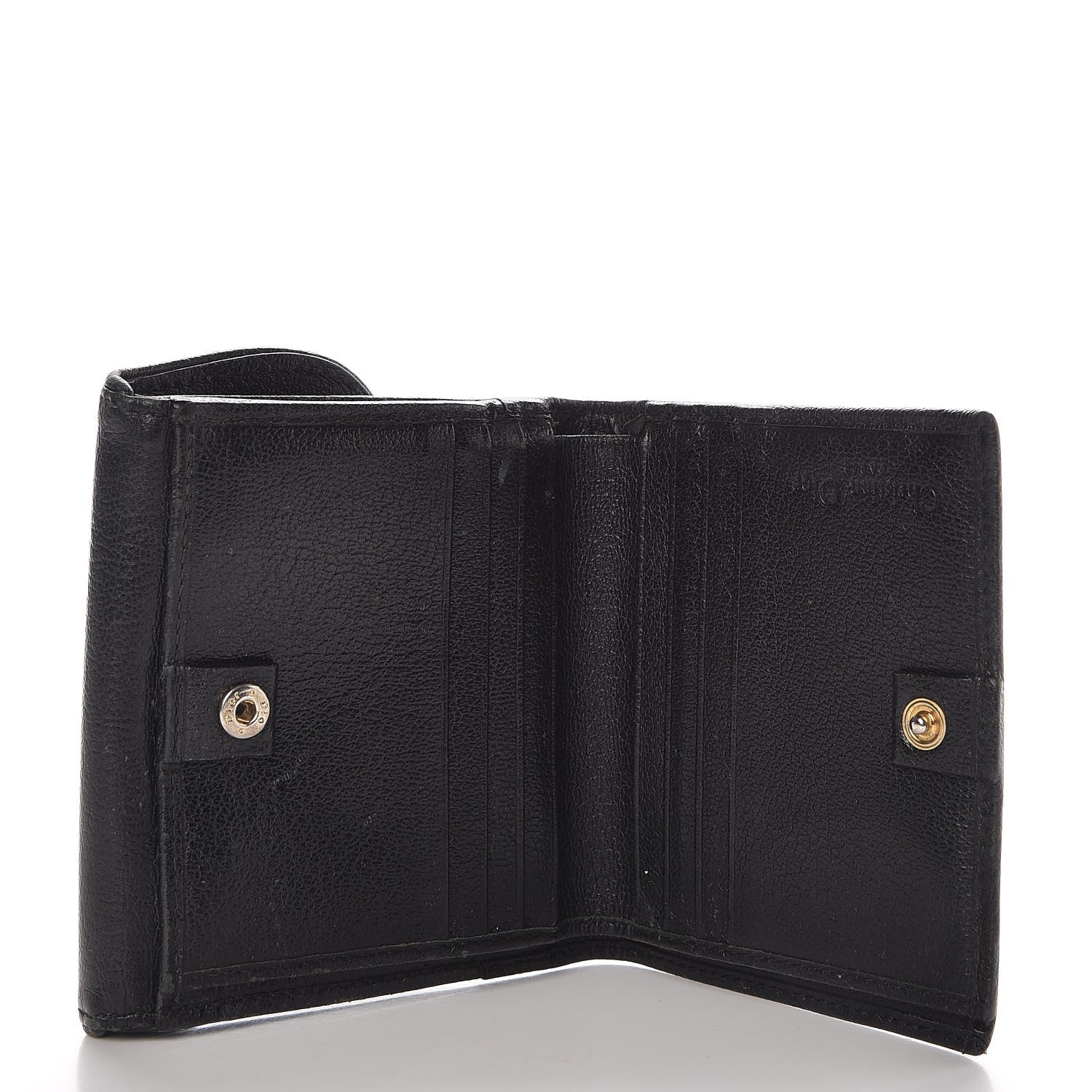 Christian Dior Goatskin Saddle Compact Wallet Black 5 of 9
