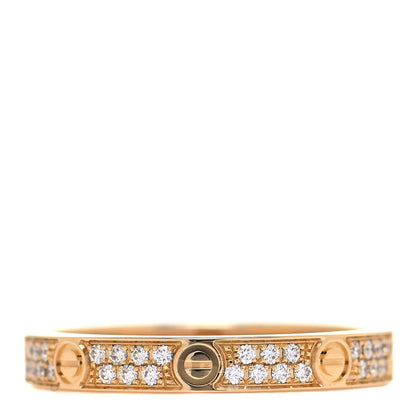 Cartier 18K Yellow Gold Diamond 2.6mm LOVE Paved Band Ring 47 4 3 of 6