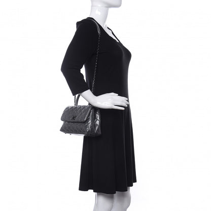 Chanel Aged Calfskin Quilted Mini Coco Handle Flap Charcoal 2 of 9