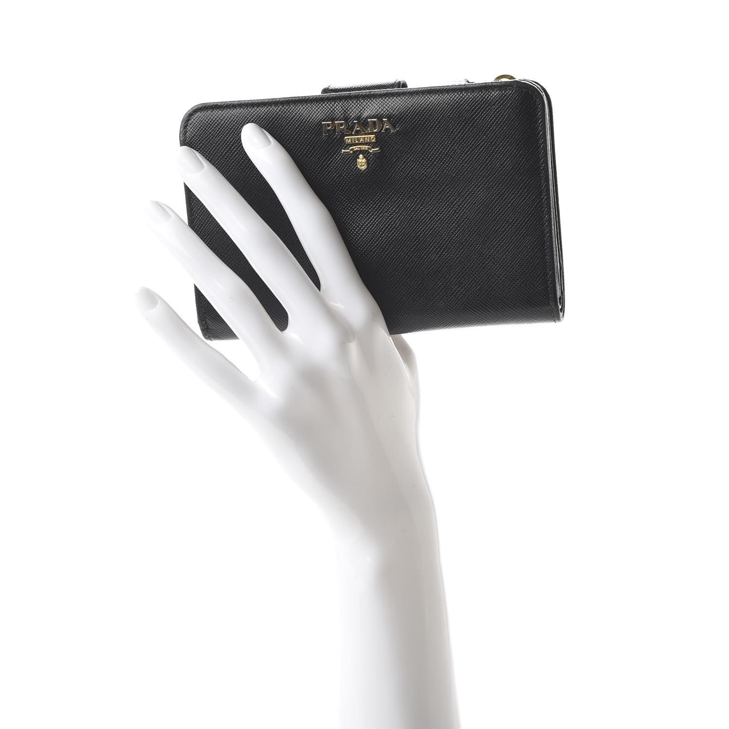 Saffiano Metal Compact Wallet Black