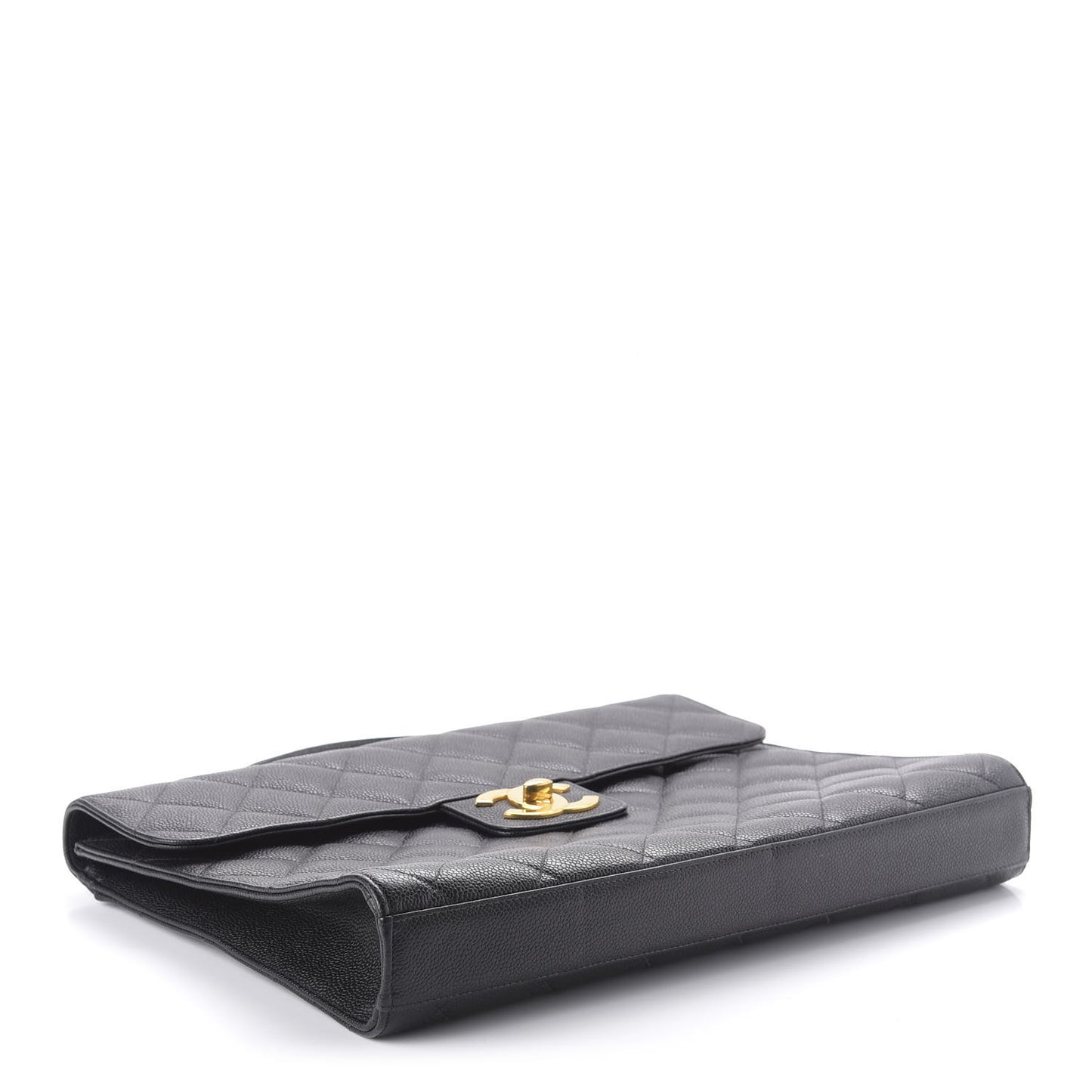 Caviar Quilted Briefcase Laptop Bag Black