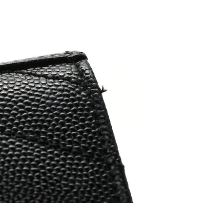 Saint Laurent Grain De Poudre Matelasse Chevron Monogram Chain Wallet Black 13 of 14