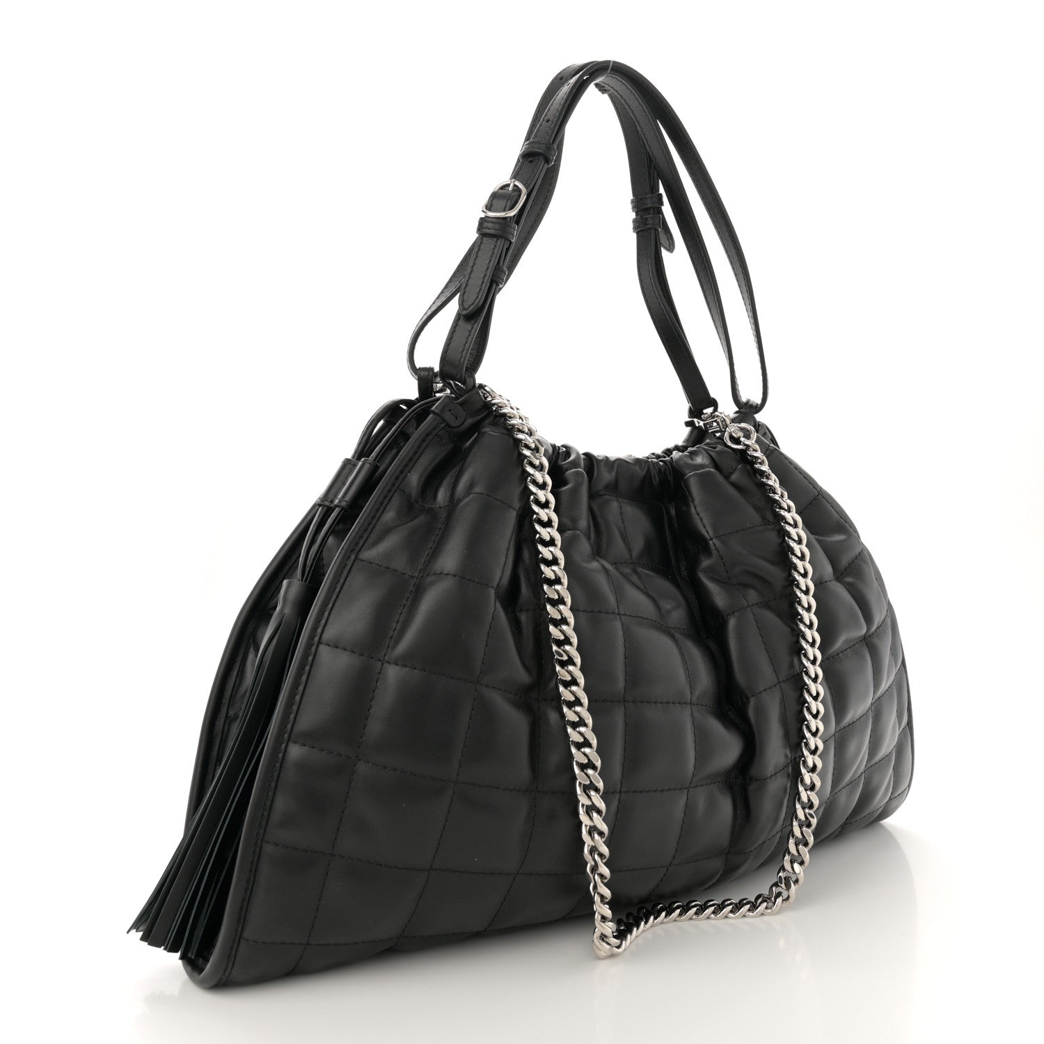 Gucci Calfskin Quilted Large Deco Tote Bag Black 3 of 10