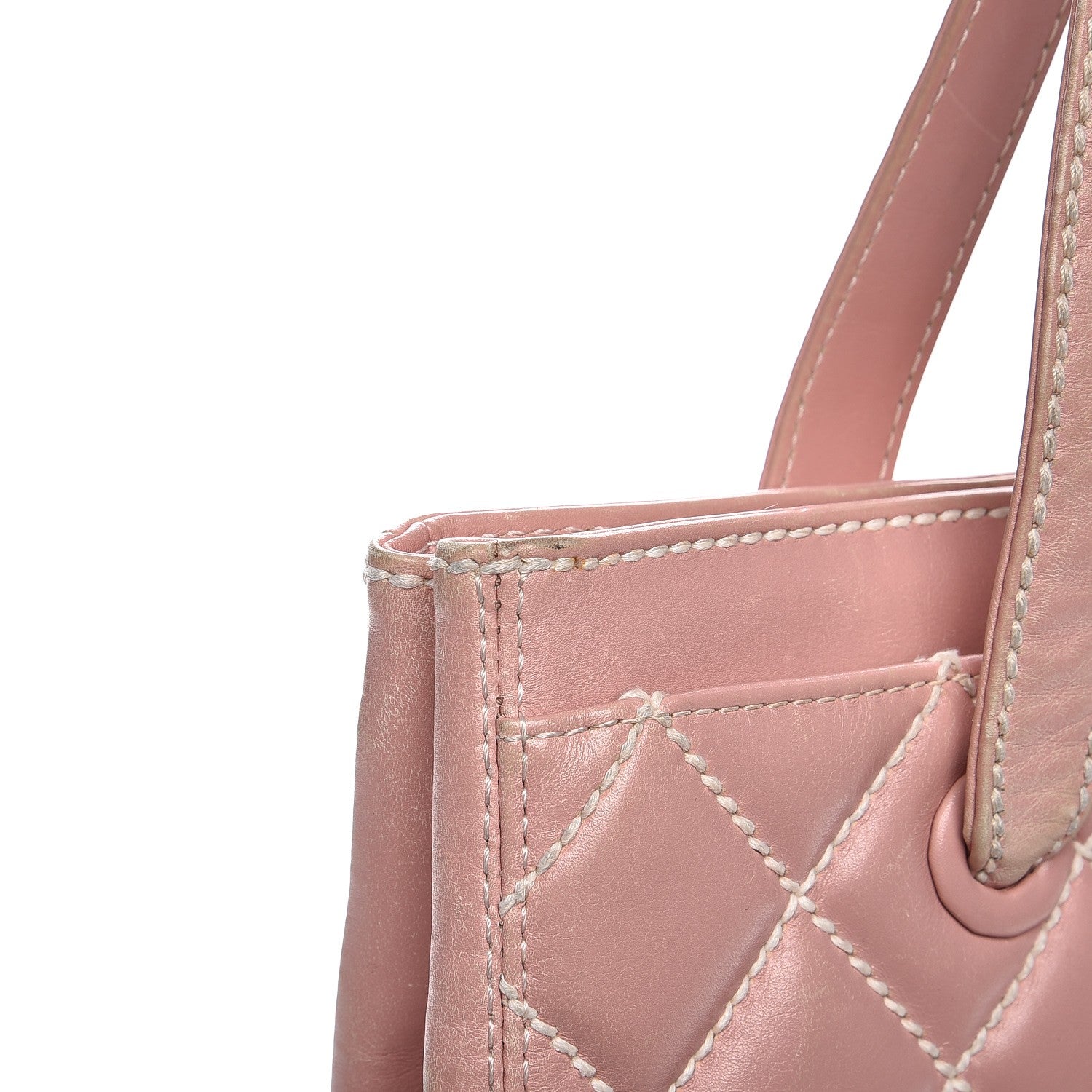 Chanel Calfskin Contrast Stitch Surpique Tote Pink 15 of 19