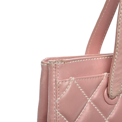 Chanel Calfskin Contrast Stitch Surpique Tote Pink 15 of 19