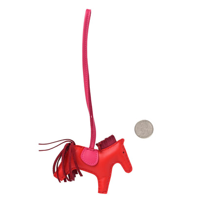 Hermes Milo Lambskin Grigri Rodeo Horse Bag Charm PM Rouge Indien Rubis Rose Mexico 2 of 4