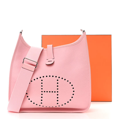 Hermes Taurillon Clemence Evelyne III GM Rose Sakura 11 of 11