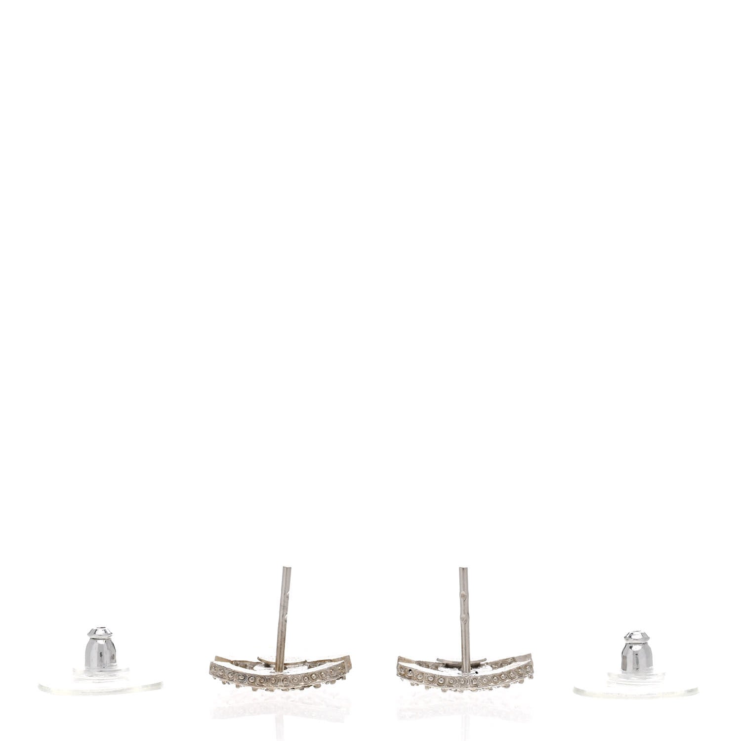 Chanel Crystal CC Earrings Silver 3 of 5