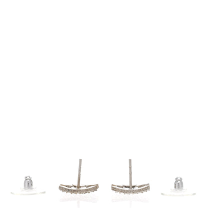 Chanel Crystal CC Earrings Silver 3 of 5
