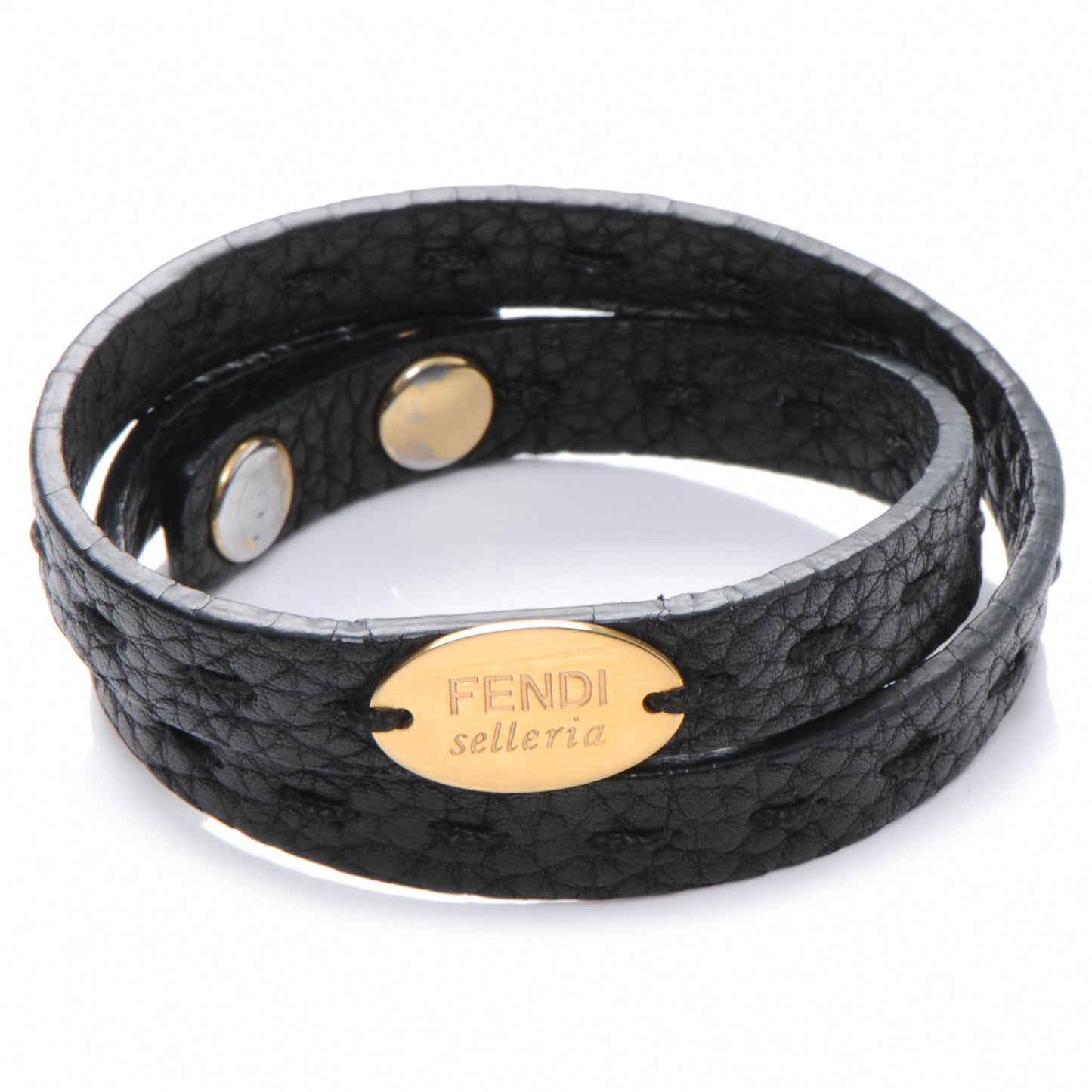 Calfskin Romano Selleria Bracelet Black