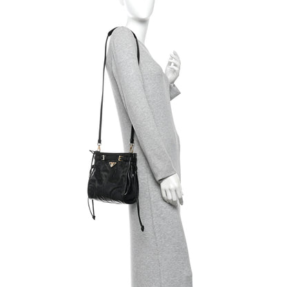 Prada Soft Lux Calfskin Mini Bonnie Black 2 of 9