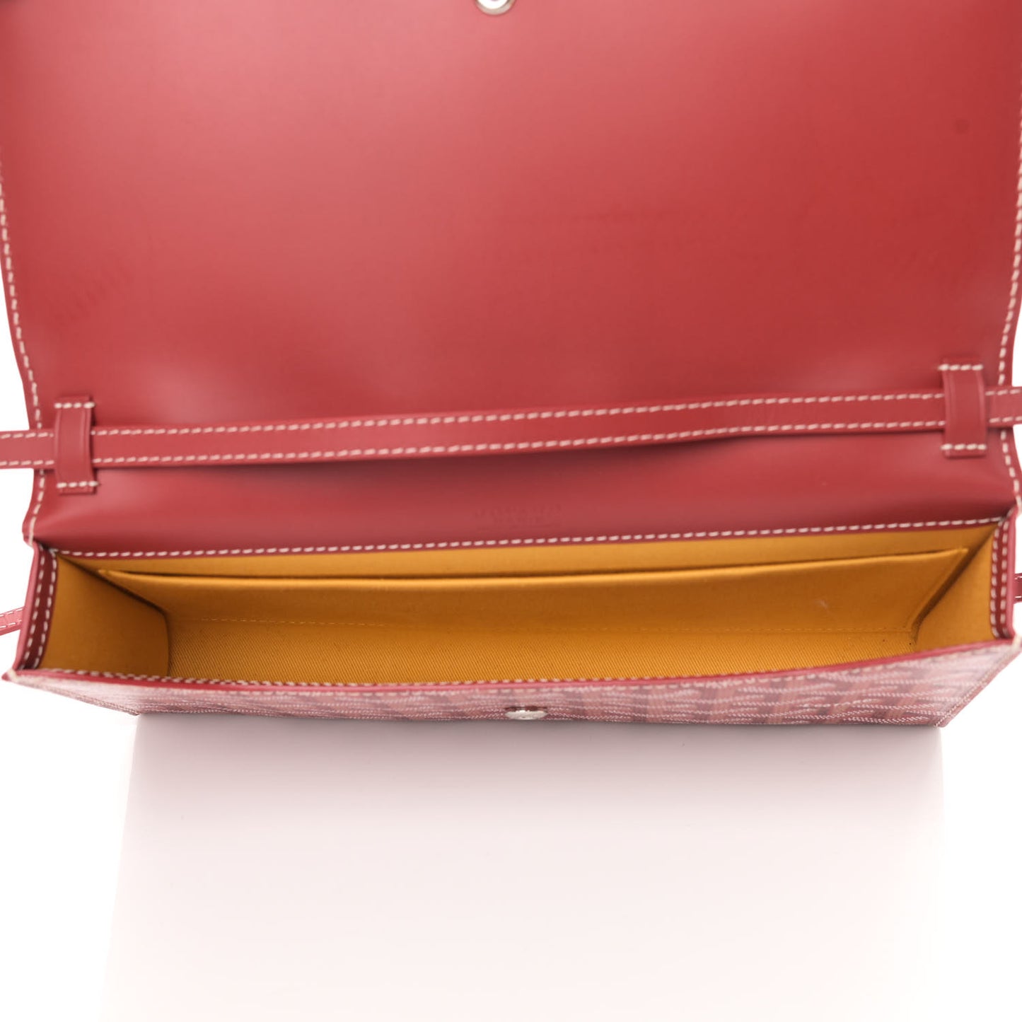 Goyardine Monte Carlo Bois Clutch With Strap Red