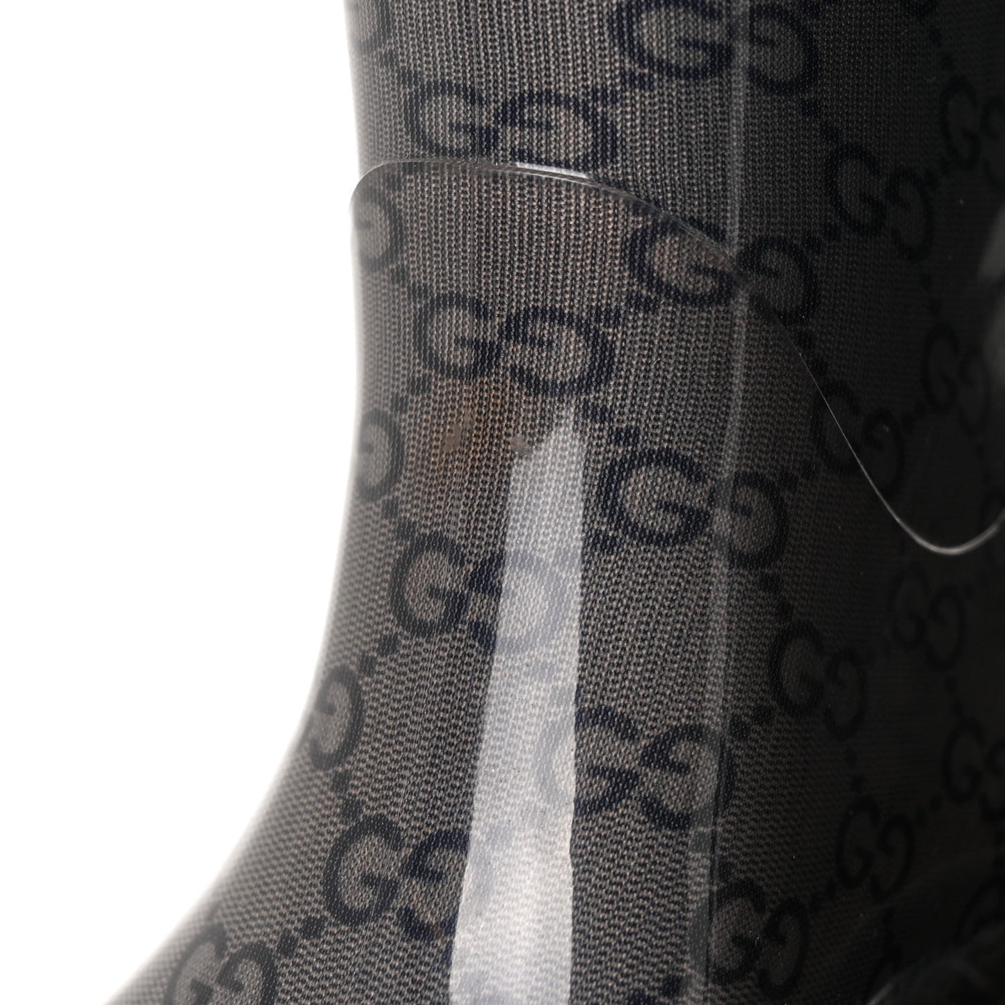 Rubber Monogram Rain Boots 37 Transparent Blue