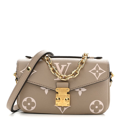Louis Vuitton Empreinte Monogram Giant Pochette Metis East West Tourterelle Creme 1 of 10