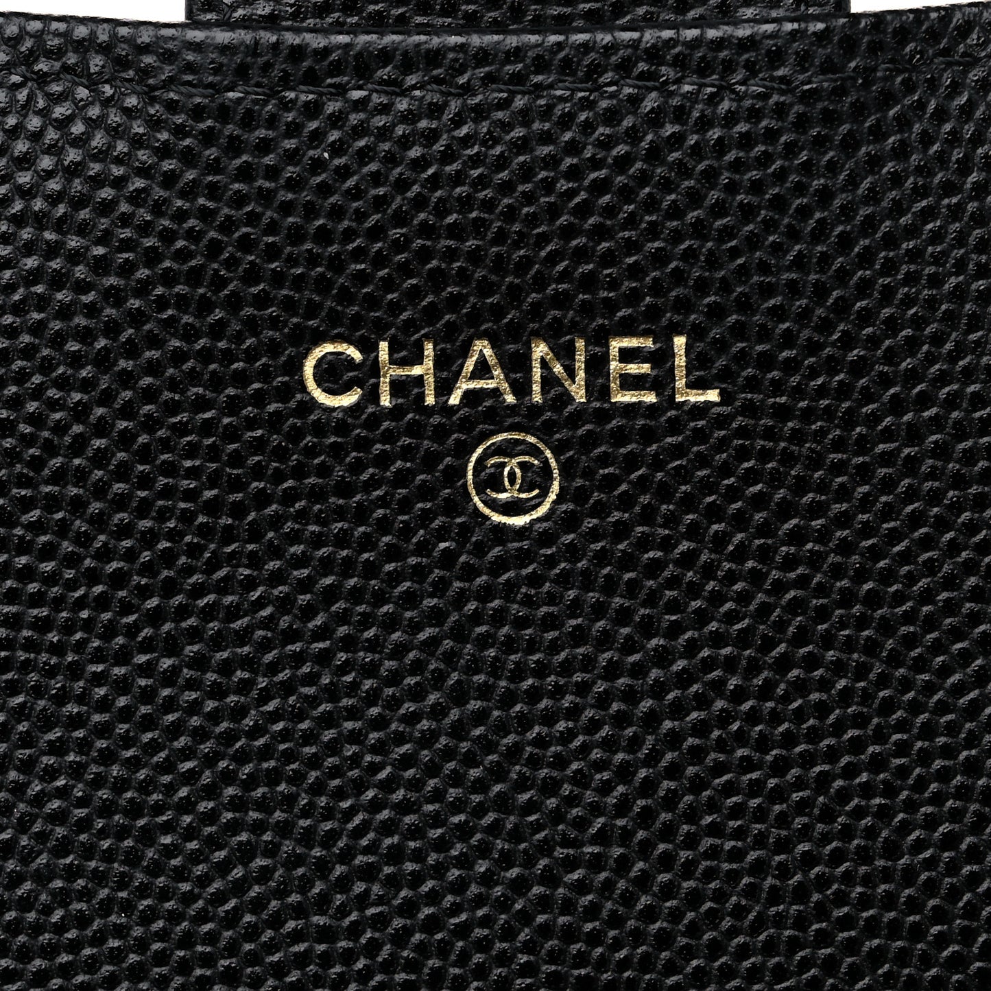 Caviar Quilted Phone Holder Wallet on Removable Chain Black
