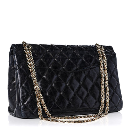 Chanel Glazed Aged Calfskin Quilted 2.55 Reissue 227 Flap Dark Navy 2 of 18