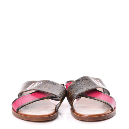 Louis Vuitton Monogram Panorama Flat Mules 38.5 Cacao 2 of 10