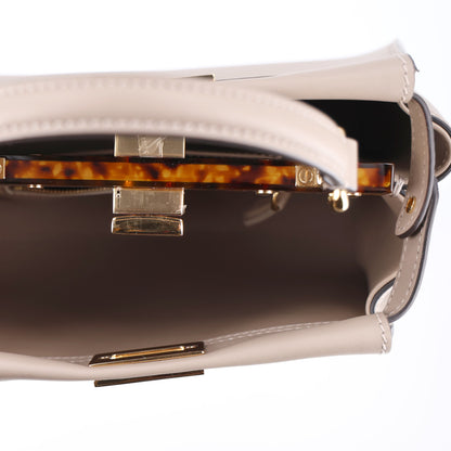 Fendi Vitello Seta Shiny Nappa Plexiglass Tortoise Mini Peekaboo Iconic Satchel Tortora 5 of 10