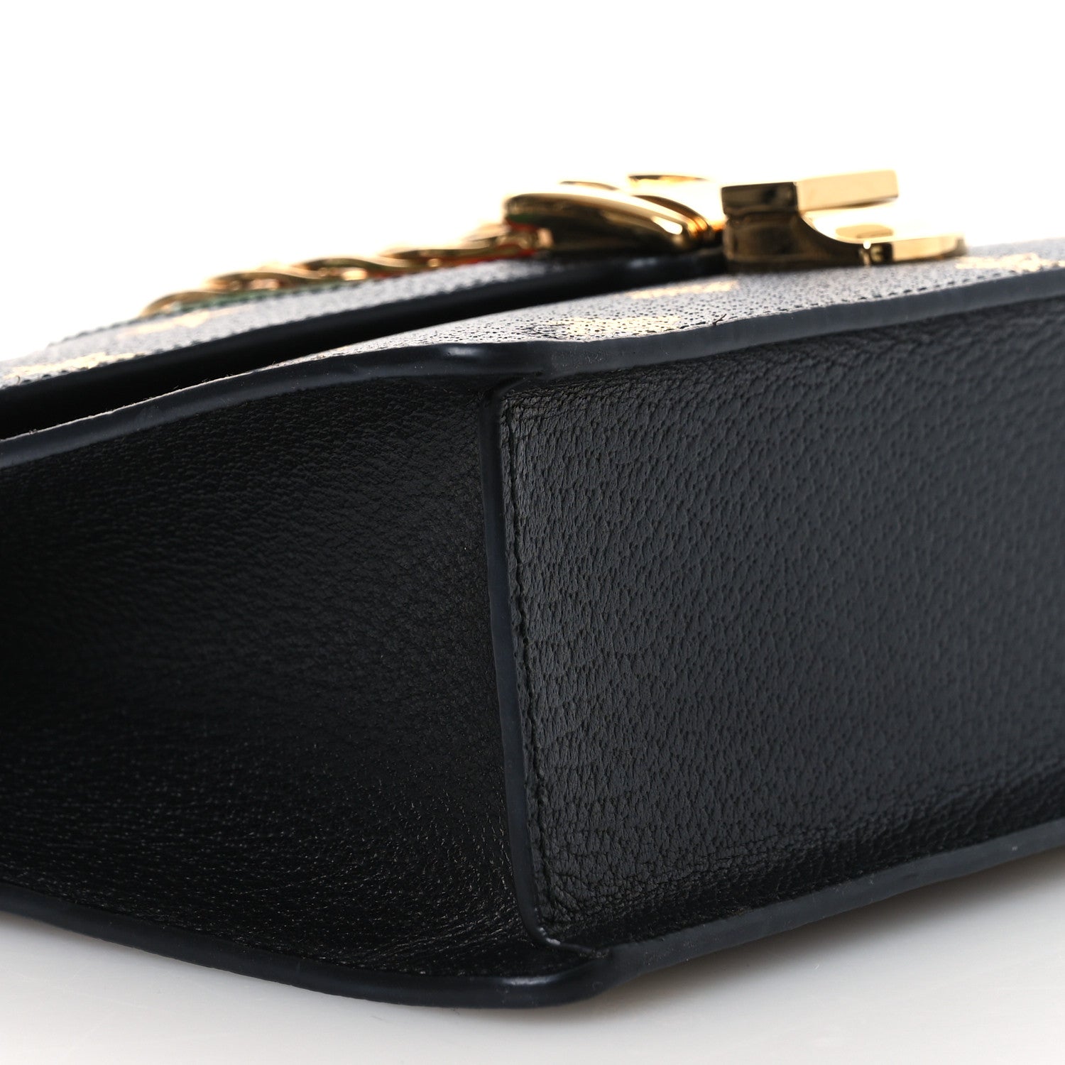 Gucci Textured Calfskin Bee Star Print Small Sylvie Shoulder Bag Black 9 of 11