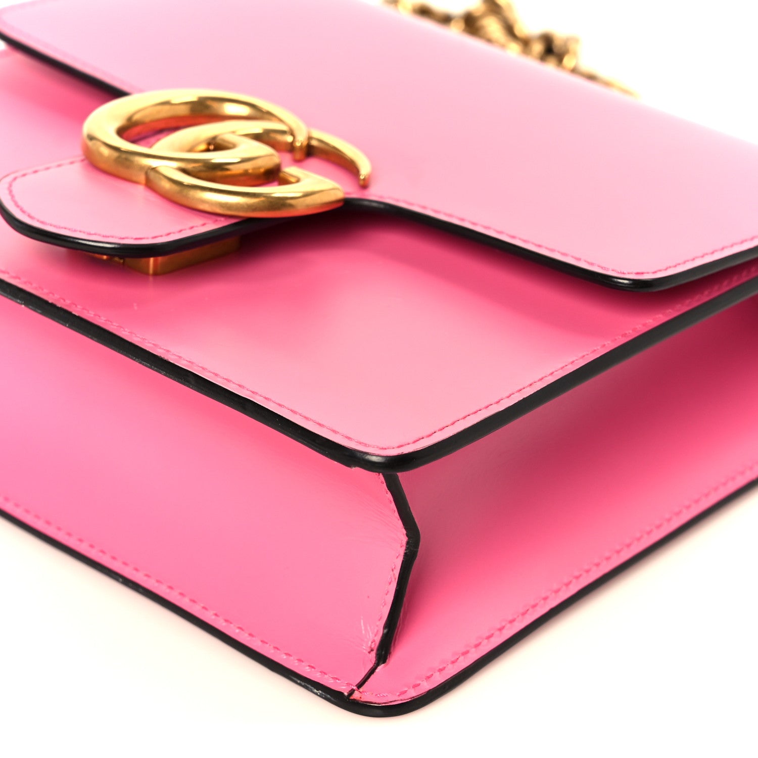 Gucci Knight Calfskin Small GG Marmont Chain Handle Bag Pink Tropical Flower 11 of 11