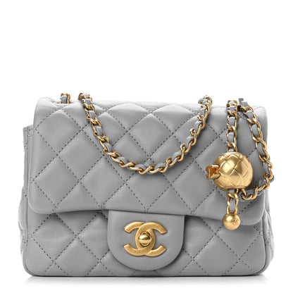 Chanel Lambskin Quilted Mini Pearl Crush Flap Light Grey 1 of 9