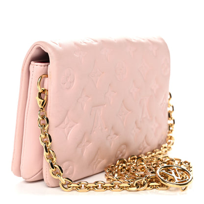 Louis Vuitton Lambskin Embossed Monogram Pochette Coussin Rose 3 of 10