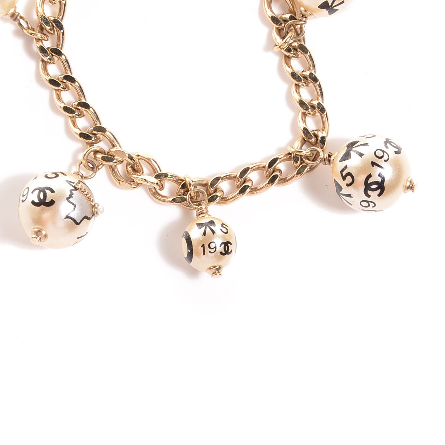 Chanel Pearl CC Bracelet Ivory Black Gold 4 of 4