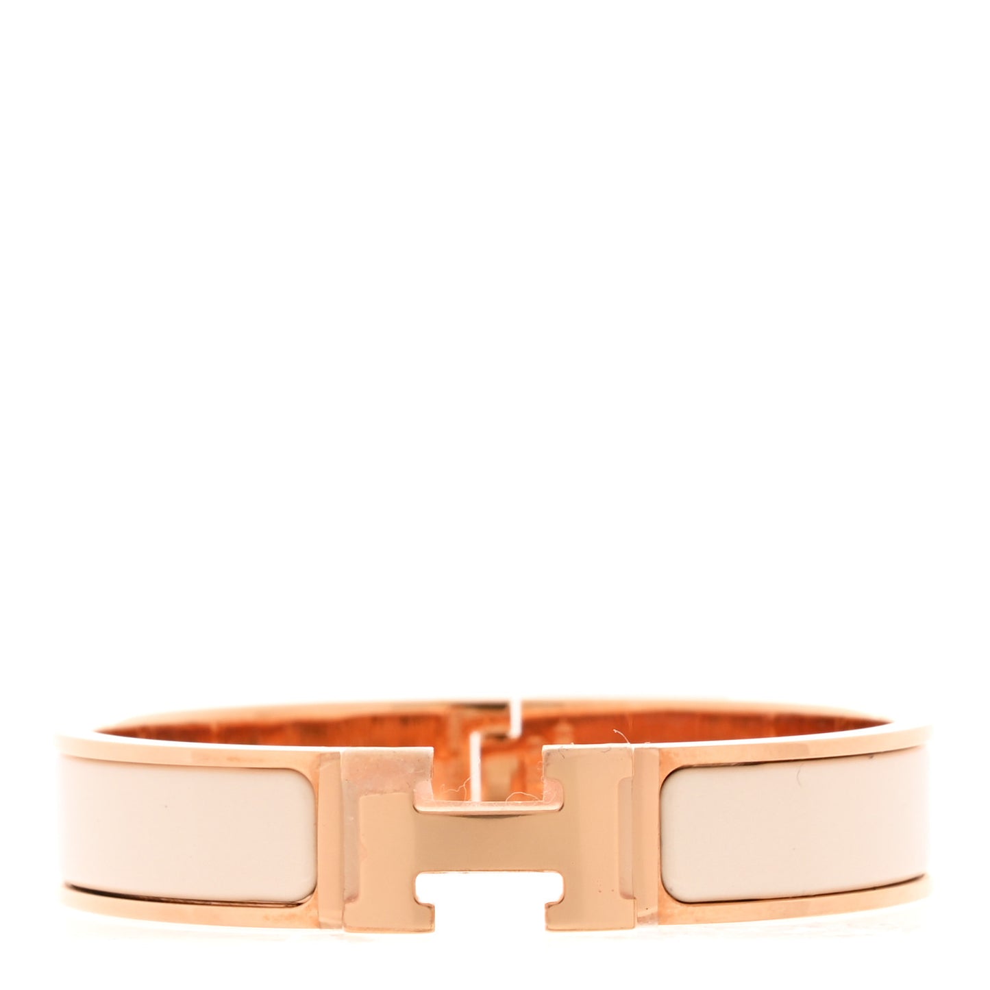 Enamel Narrow Clic Clac H Bracelet PM Creme