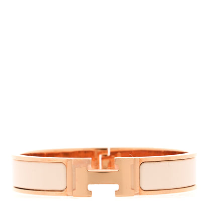 Hermes Enamel Narrow Clic Clac H Bracelet PM Creme 1 of 5