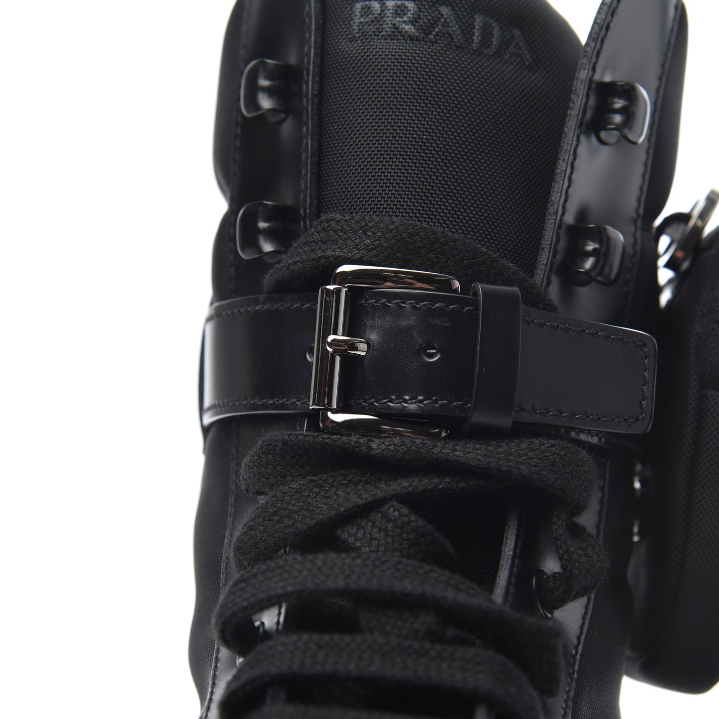Spazzolato Roi Technical Nylon Metal Triangle Logo Mens Pouch Pocket Combat Boots 9.5 Black