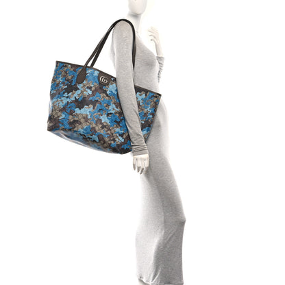 Gucci GG Supreme Monogram Camouflage Print Large Tote Beige Ebony New Acero Blue 2 of 10