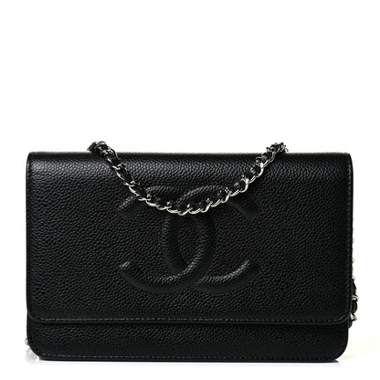 Chanel Caviar Timeless CC Wallet On Chain WOC Black 1 of 6
