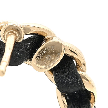 Chanel Metal Resin Lambskin Quilted CC Turnlock Chain Flap Bag Earrings Black Gold 4 of 4