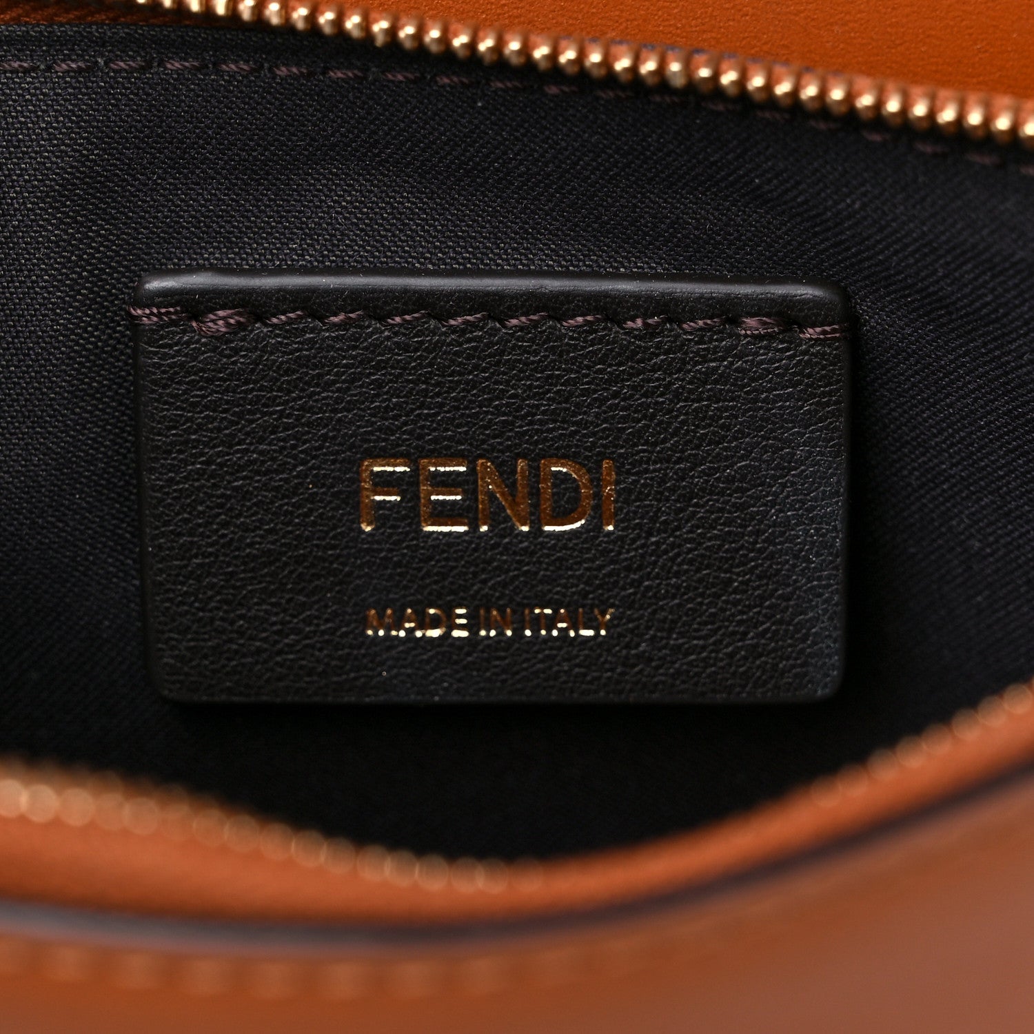 Fendi Vitello King Tamponato Logo Embossed Medium Wallet On Chain Cuoio 6 of 12