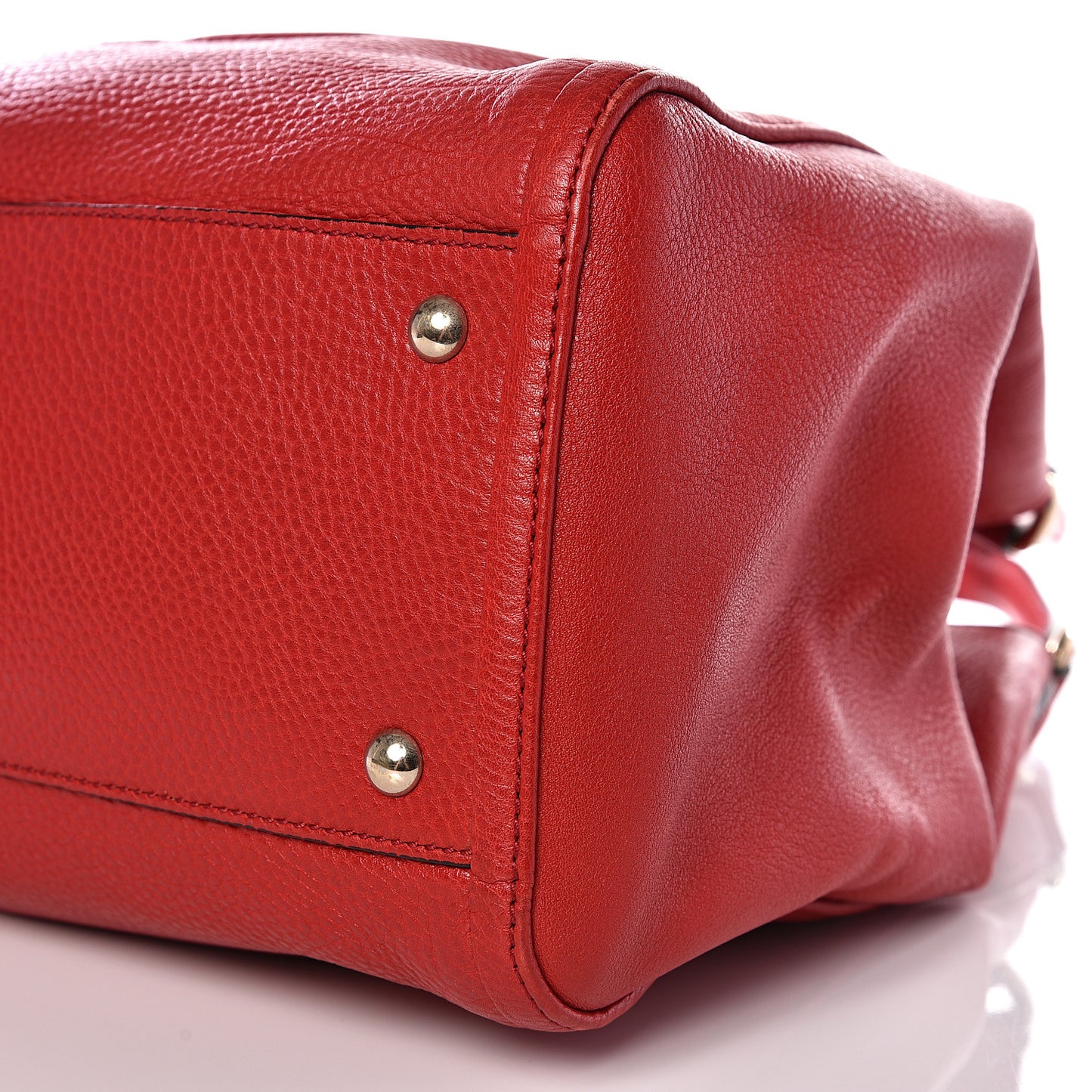 Pebbled Calfskin Medium Soho Shoulder Bag Red