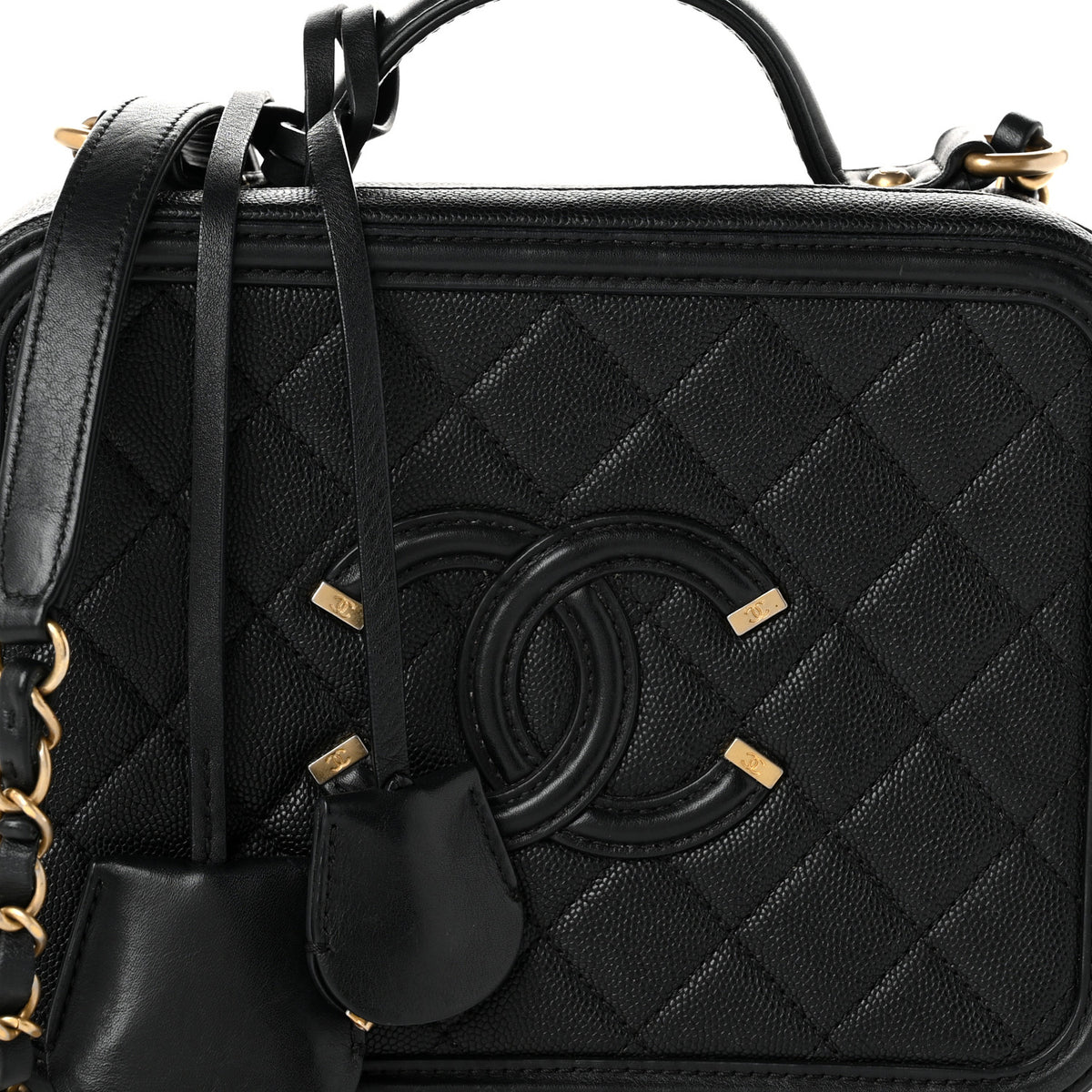 Chanel Caviar Quilted Medium CC Filigree Vanity Case Black 8 of 11