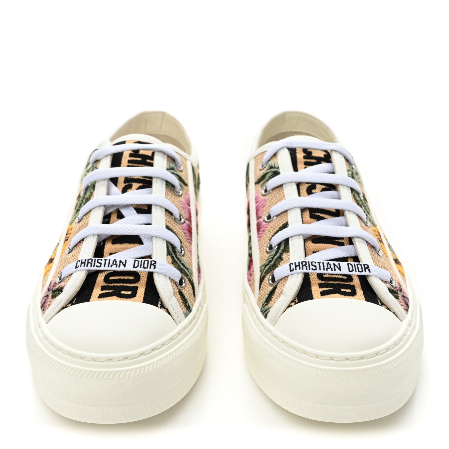 Christian Dior Canvas Rosa Mutabilis Embroidered Womens Walk'N'Dior Low Top Sneakers 38 Multicolor 2 of 9