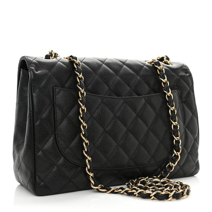 Chanel Caviar Quilted Jumbo Single Flap Black 2 of 10