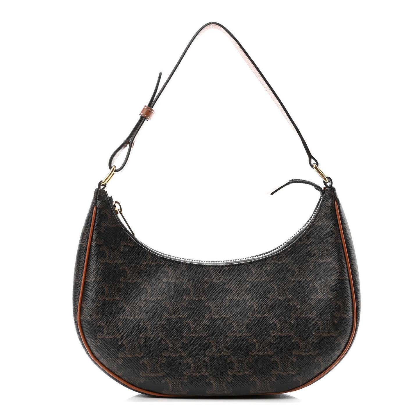 Triomphe Canvas Calfskin Ava Shoulder Bag Tan
