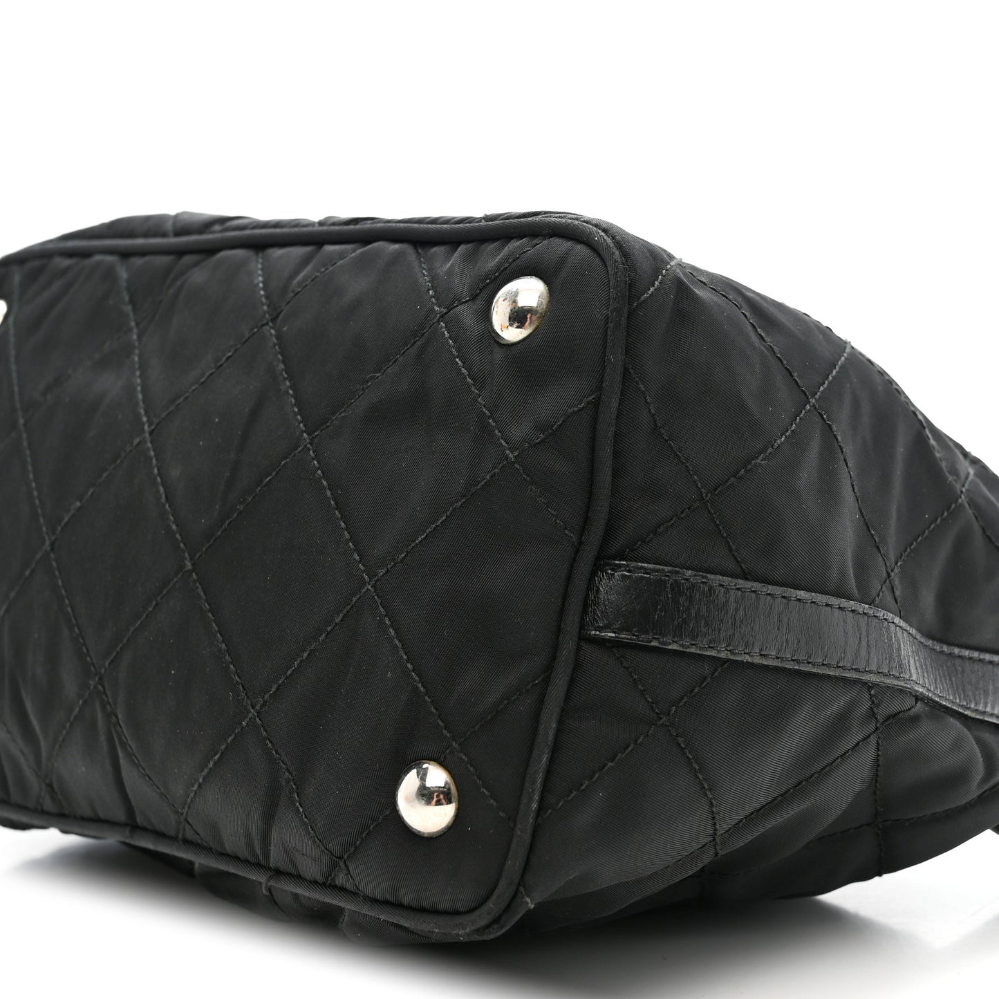 Tessuto Nylon Quilted Shoulder Bag Black
