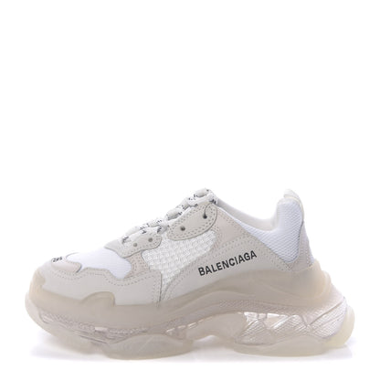 Balenciaga Fabric Mesh Clear Sole Womens Triple S Sneakers 36 White 1 of 8