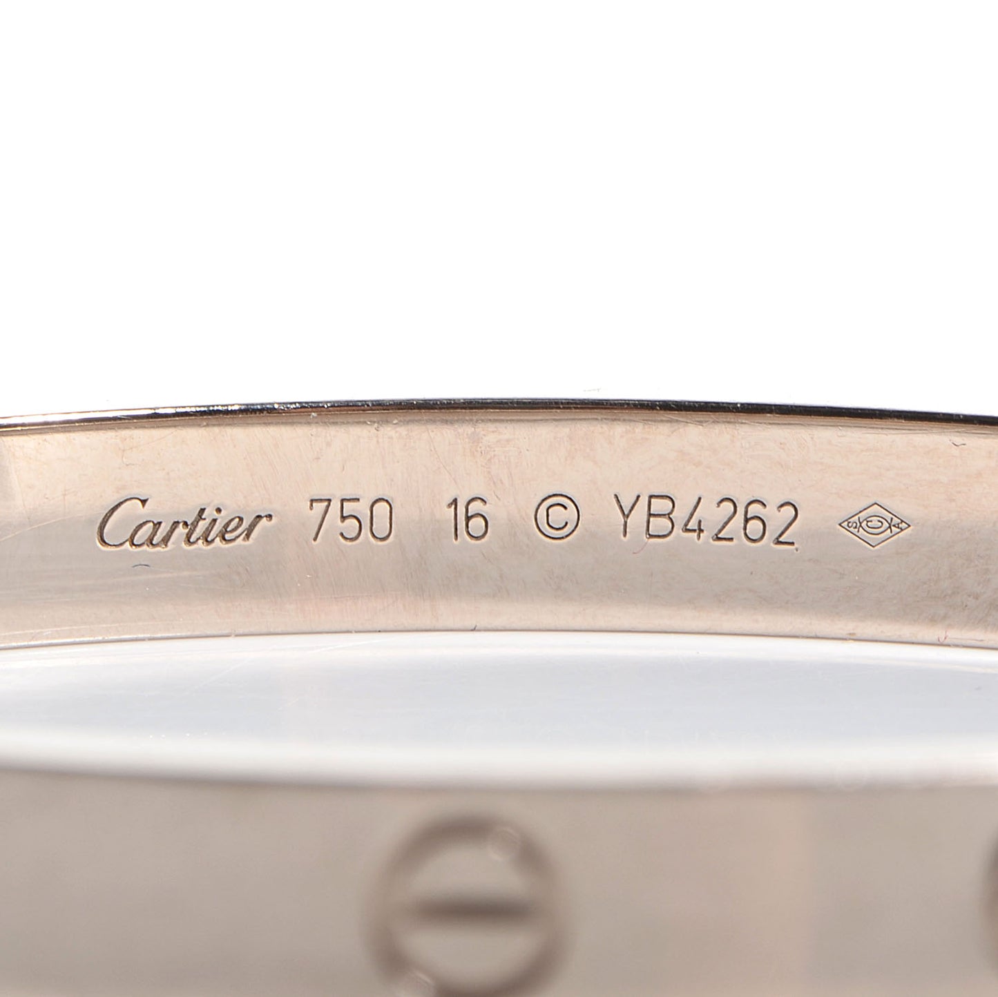 18K White Gold LOVE Bracelet 16