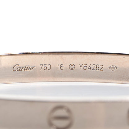 Cartier 18K White Gold LOVE Bracelet 16 5 of 6